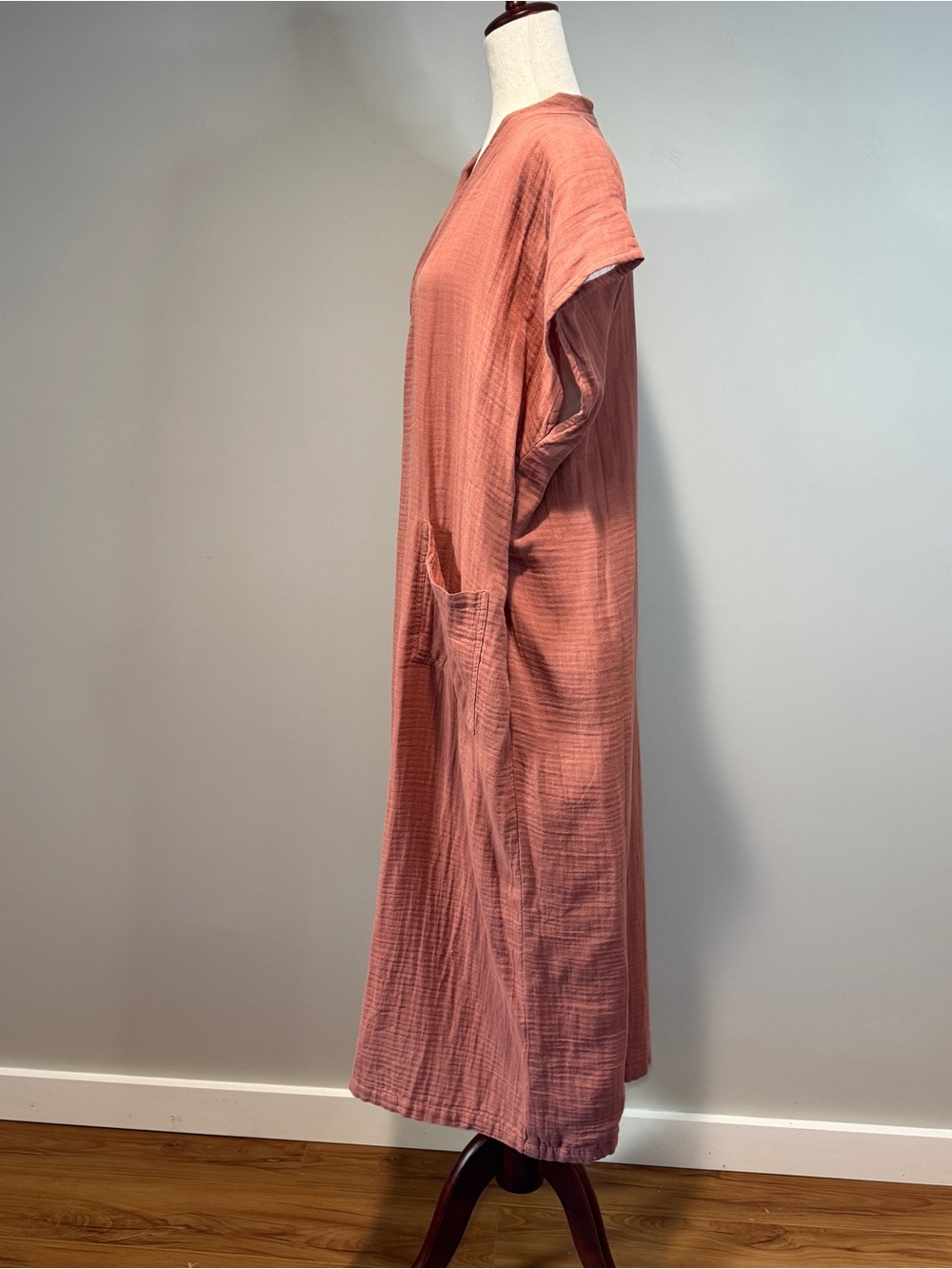 Oddbird Aydin House Wrap Dress Canyon Rose Turksish Cotton Gauze Lagenlook XL - Picture 8 of 16